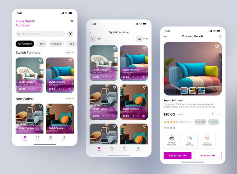Mobile App - E-Commerce - Furniture