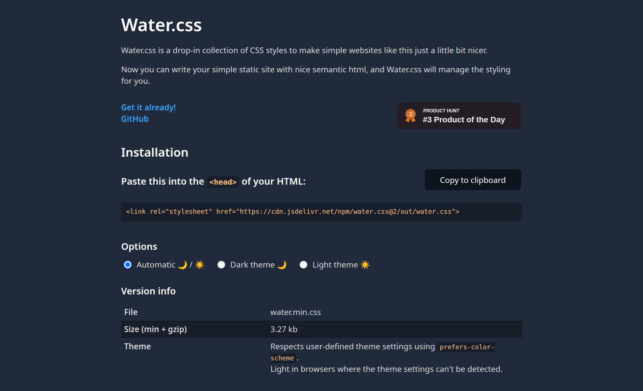Water.css